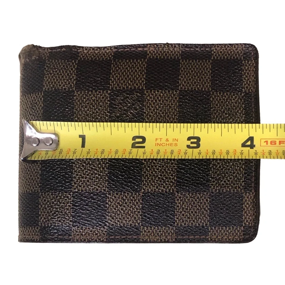 LOUIS VUITTON Damier Ebene Portefeiulle Florin Bifold Brown Wallet w ID Holder